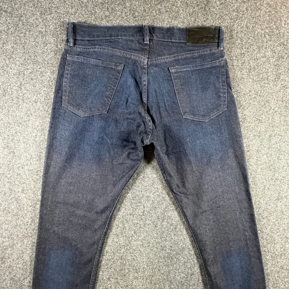 Polo Ralph Lauren Sullivan Slim Jeans Mens 34x32 Dark Wash Indigo Denim Pants - Picture 11 of 12